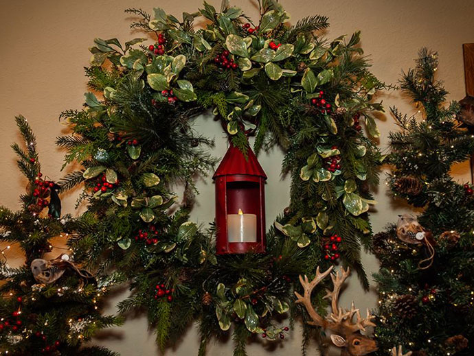 Wreath with Red Lantern